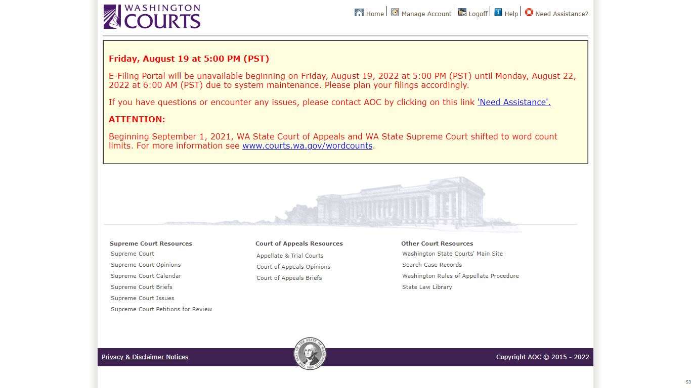 Washington State Appellate Courts